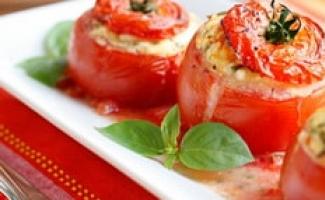 Рецепт: Перцы и помидоры фаршированные - 