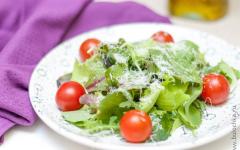 Salátová směs Salát ze směsi listů salátu s příklady