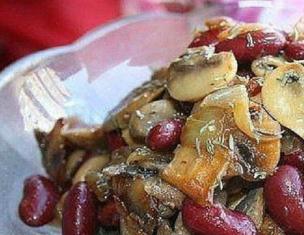 Canned bean salad with mushrooms - a dish for any occasion Boiled bean salad with mushrooms