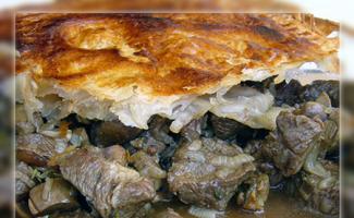 English kidney and beef pie