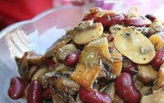 Canned bean salad with mushrooms - a dish for any occasion Boiled bean salad with mushrooms