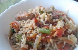 Rice with frozen vegetables