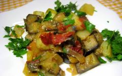 Vegetable stew with zucchini and eggplant