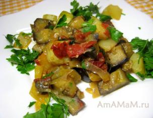 Vegetable stew with zucchini and eggplant